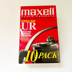 •NEW• Maxell Audio Cassette UR 90 - 10 Pack -